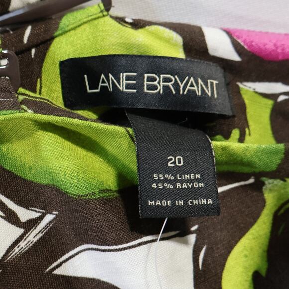 LANE BRYANT Dress Size 2 Sleeveless Multicolor Adjustable Straps Smocked Women’s - Picture 5 of 6